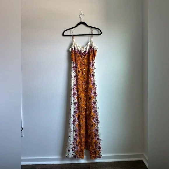 Free People Morning Song Printed Maxi Slip Dress Size Med intimately free - Picture 3 of 6
